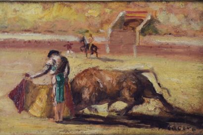 Manuel CACERES (XX). Bullfighting scene....