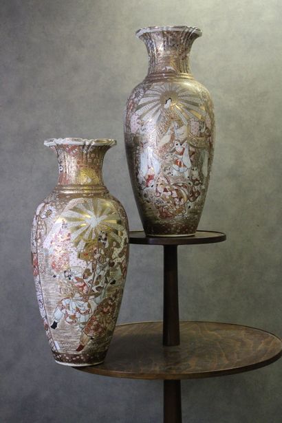 Satsuma
JAPAN. Pair of baluster vases in...
