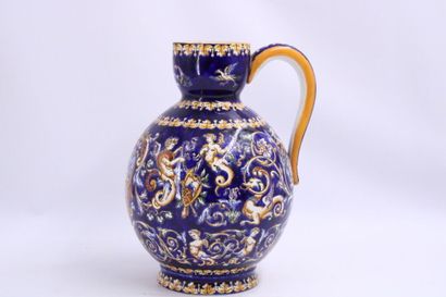 GIEN Important pitcher with Renaissance decoration...