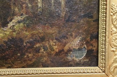 School of the XIXth century, Sous-bois, oil...