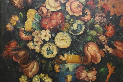 Ecole du Nord.
Still life with bouquet, oil...