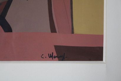École cubiste.
Cubist composition. Gouache...
