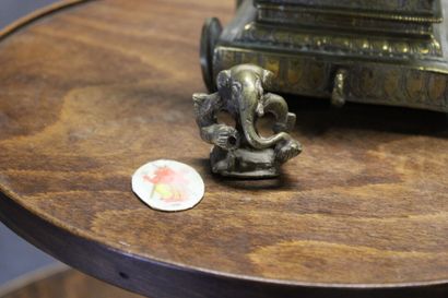 INDIA. Temple in gilded brass on wheels,...
