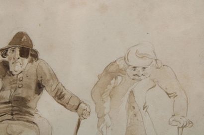 Adam TOEPFFER (1766-1847) Men with Canes,...