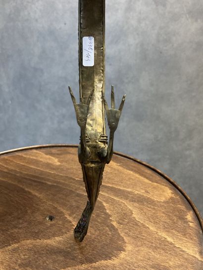 TIBET 
Dragon in metal (silver) with inlay...