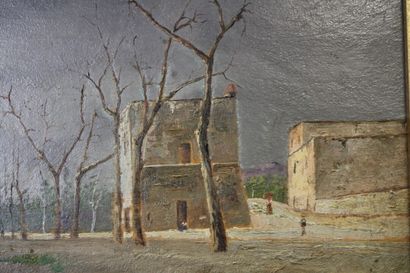 Pinto. 
School of the XXth century, Landscape,...