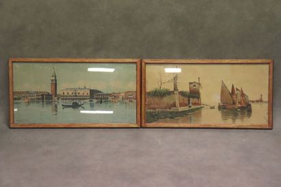 MINOTTO
A. MINOTTO. Venice. Pair of watercolors...