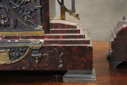 Clock in the shape of a gothic church and...