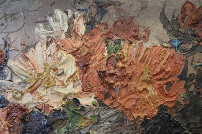School of the XXth. Oil on panel of a still...