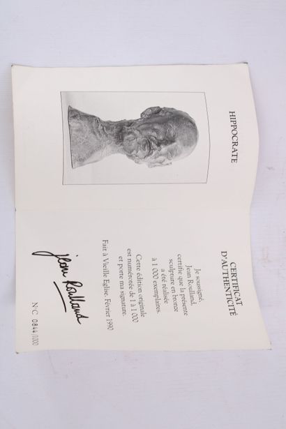 Jean ROULLAND (1931-2021) Buste d'Hippocrate,...