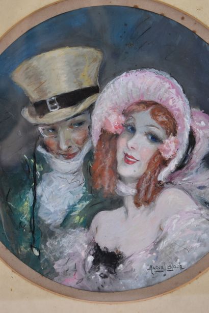 Marcel BLOCH (1882-1966). Elegant couple,...