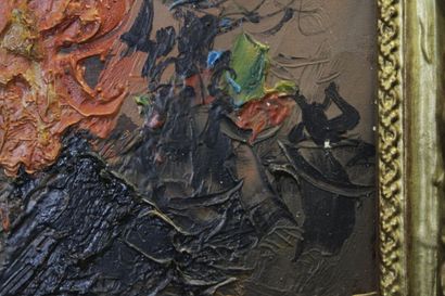 School of the XXth. Oil on panel of a still...