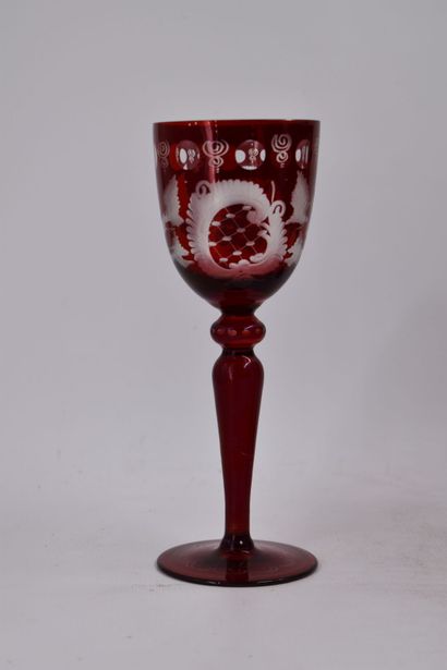BOHEME. Service of six Bohemian crystal glasses...