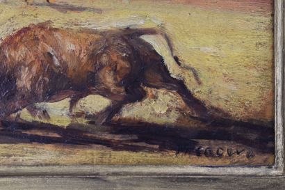 Manuel CACERES (XX). Bullfighting scene....