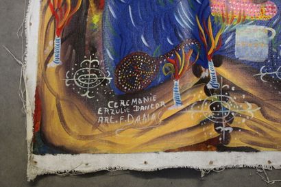 A lot of 6 Haitian paintings. oil on canvas....