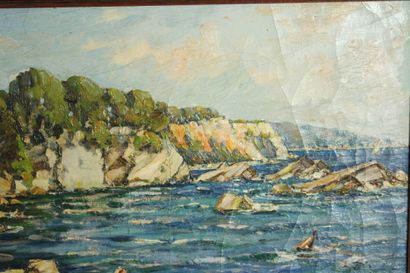 Henri AUDOUAIRE (1897-1950). Seaside in Martigues,...
