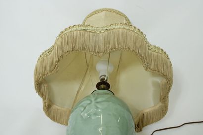 CHINE 
Celadon porcelain vase mounted in...