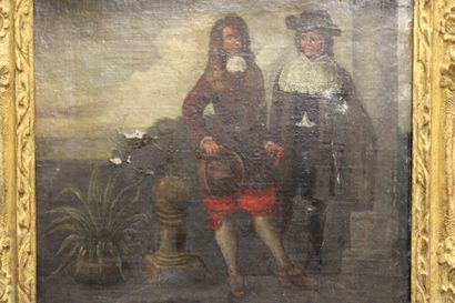 École du XIXe. Discussion entre Gentilshommes,...