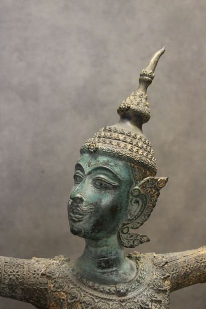 THAILAND. Archer in patinated and gilded...