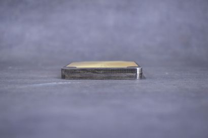 Silver and vermeil box with sunburst decoration....