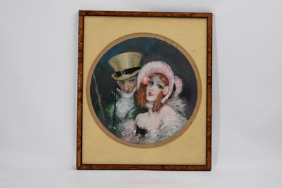 Marcel BLOCH (1882-1966). Elegant couple,...