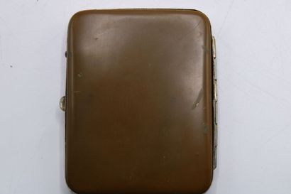 JAPON 
Small metal cigarette case with landscape...