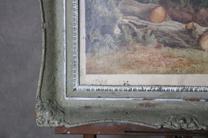 School of the XIXth. Landscape under wood...