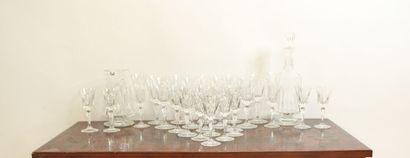 SEVRES. Crystal service including: a pitcher,...