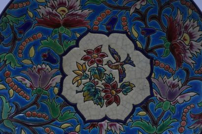 Meeting of two plates one in porcelain with...