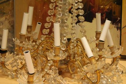 Style Louis XVI 
Pair of chandeliers in chased...
