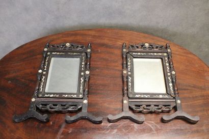 TONKIN, early 20th century. Pair of mirrors...