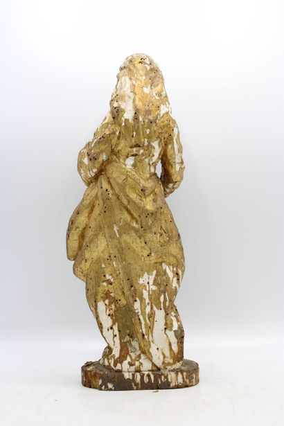 Sainte femme en bois sculpté en ronde-bosse,...