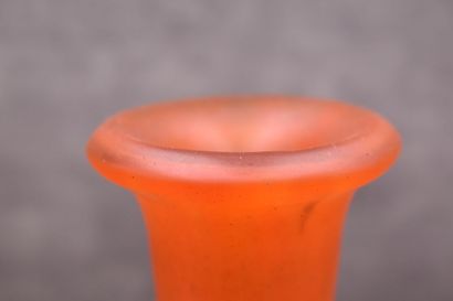 Vase with long neck in orange glass paste...
