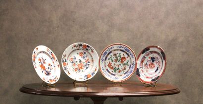 CHINE - Compagnie des Indes 
Suite of 4 porcelain...