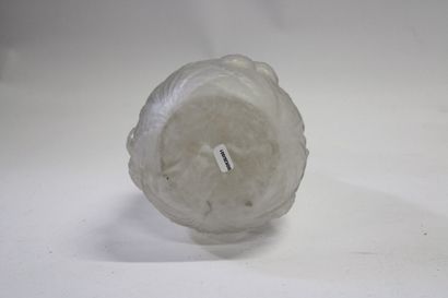 Pressed glass piriform vase. Art Deco period....