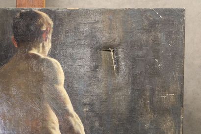 Ecole du début du XXe siècle 
Nude male model....