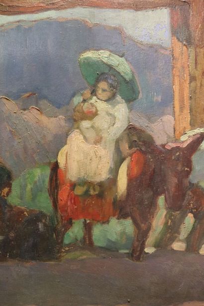 Augustin FERRANDO (1880-1957), Market scene,...