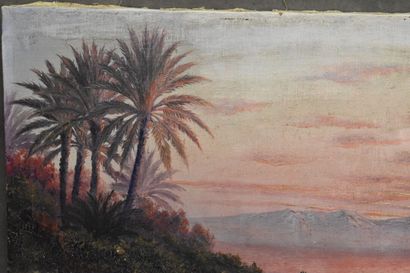 Henri RICHEVILLAIN (XIX-XX) Oasis, oil on...