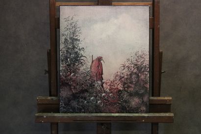 Gérard BASILETTI (1947-2008), The red coat,...