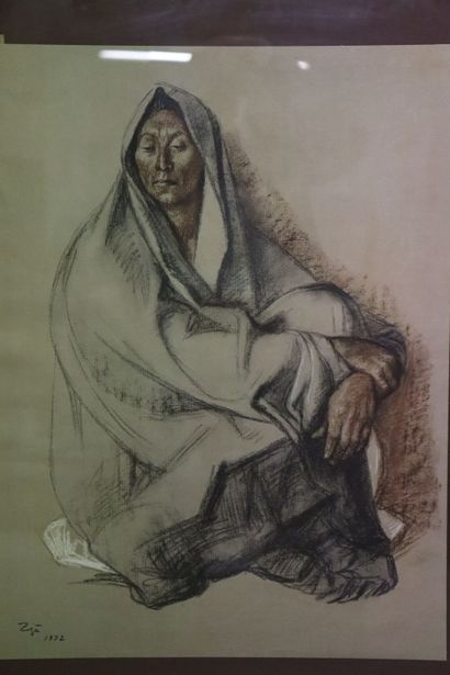 Francisco ZUÑIGA (1912-1998), Kneeling woman,...