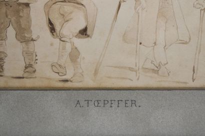 Adam TOEPFFER (1766-1847) Men with Canes,...