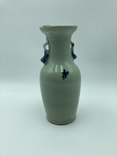 Vase of baluster form out of enamelled ceramics...