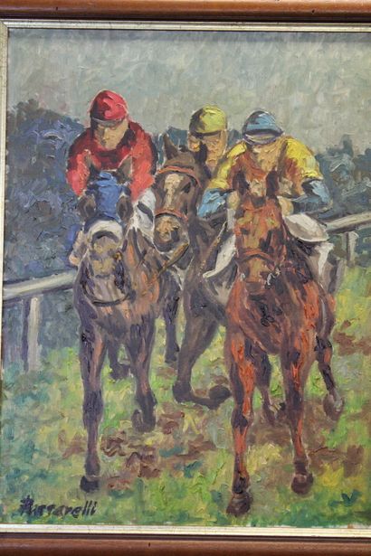 Mario PASARELLI
The Jockey Race. Oil on canvas,...