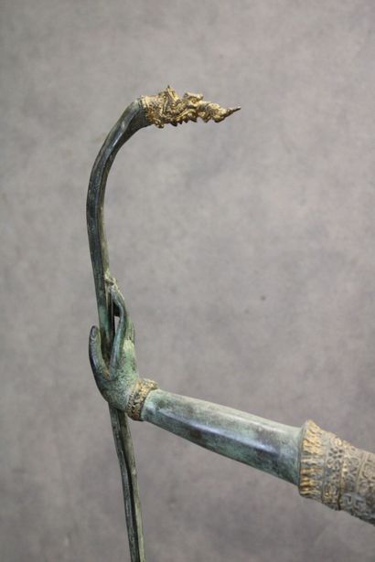 THAILAND. Archer in patinated and gilded...