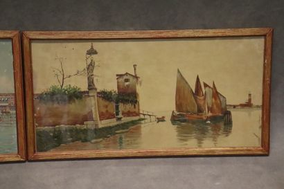 MINOTTO
A. MINOTTO. Venice. Pair of watercolors...