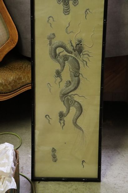 CHINA. Embroidery on silk decorated with...