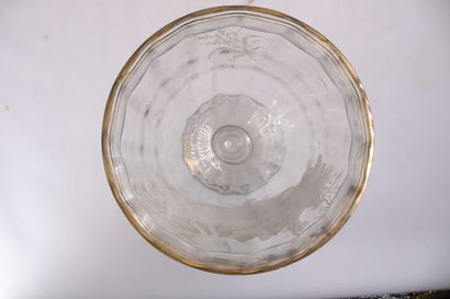 Glass punch service blown and enamelled composed...