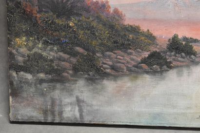 Henri RICHEVILLAIN (XIX-XX) Oasis, oil on...