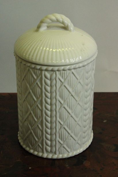 Meeting of earthenware including three cylindrical...