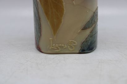 LEGRAS. Vase in orange multi-layer glass,...